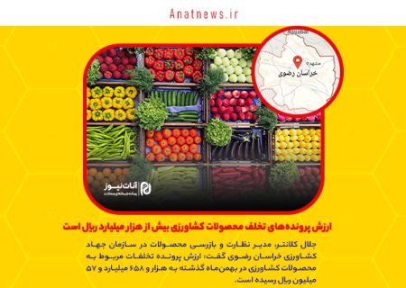 ارزش پرونده‌های تخلف محصولات کشاورزی بیش از هزار میلیارد ریال است