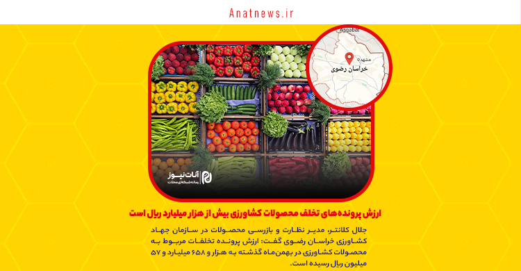ارزش پرونده‌های تخلف محصولات کشاورزی بیش از هزار میلیارد ریال است