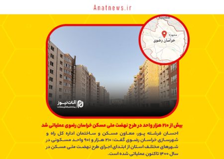 بیش از ۲۱۰ هزار واحد در طرح نهضت ملی مسکن خراسان رضوی عملیاتی شد