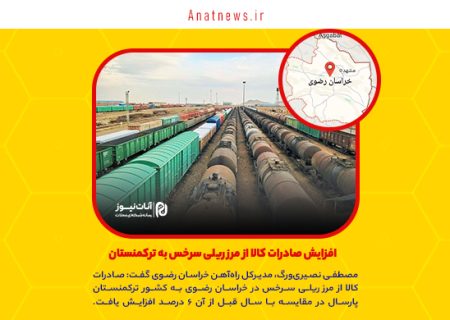 افزایش صادرات کالا از مرز ریلی سرخس به ترکمنستان