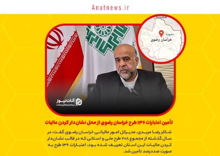تأمین اعتبارات ۱۳۶ طرح خراسان رضوی از محل نشان‌دار کردن مالیات