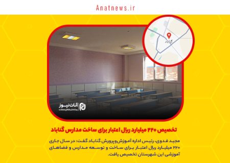 تخصیص ۲۲۰ میلیارد ریال اعتبار برای ساخت مدارس گناباد