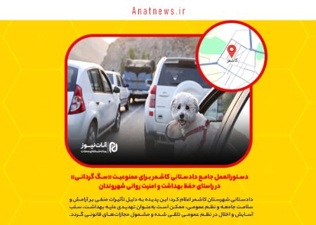 دستورالعمل جامع دادستانی کاشمر برای ممنوعیت «سگ گردانی» در راستای حفظ بهداشت و امنیت روانی شهروندان