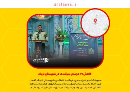کاهش ۲۹ درصدی سرقت‌ها در شهرستان تایباد