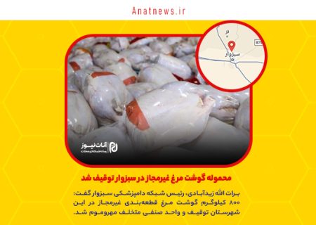 محموله گوشت مرغ غیرمجاز در سبزوار توقیف شد