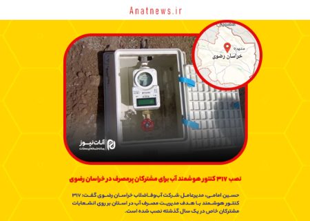 نصب ۳۱۷ کنتور هوشمند آب برای مشترکان پرمصرف در خراسان رضوی