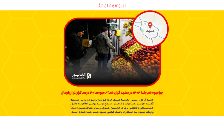 چرا میوه شب یلدا ۱۴۰۴ در مشهد گران شد؟/ میوهها ۴۰ درصد گرانتر از پارسال
