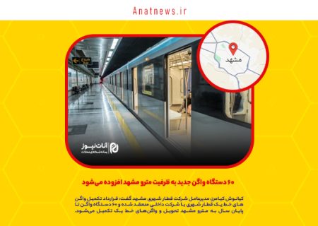 ۶۰ دستگاه واگن جدید به ظرفیت مترو مشهد افزوده می‌شود